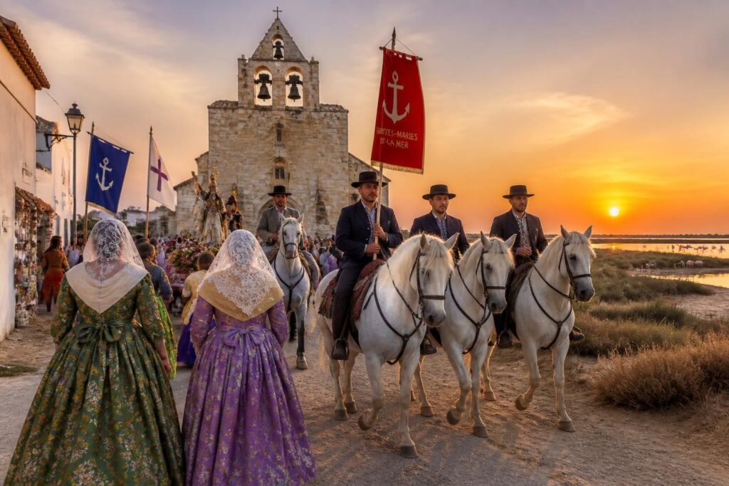 découvrez les saintes-maries-de-la-mer, un lieu riche en traditions et en histoire, au cœur de la camargue. explorez ses fêtes uniques, son patrimoine culturel et son environnement naturel exceptionnel.