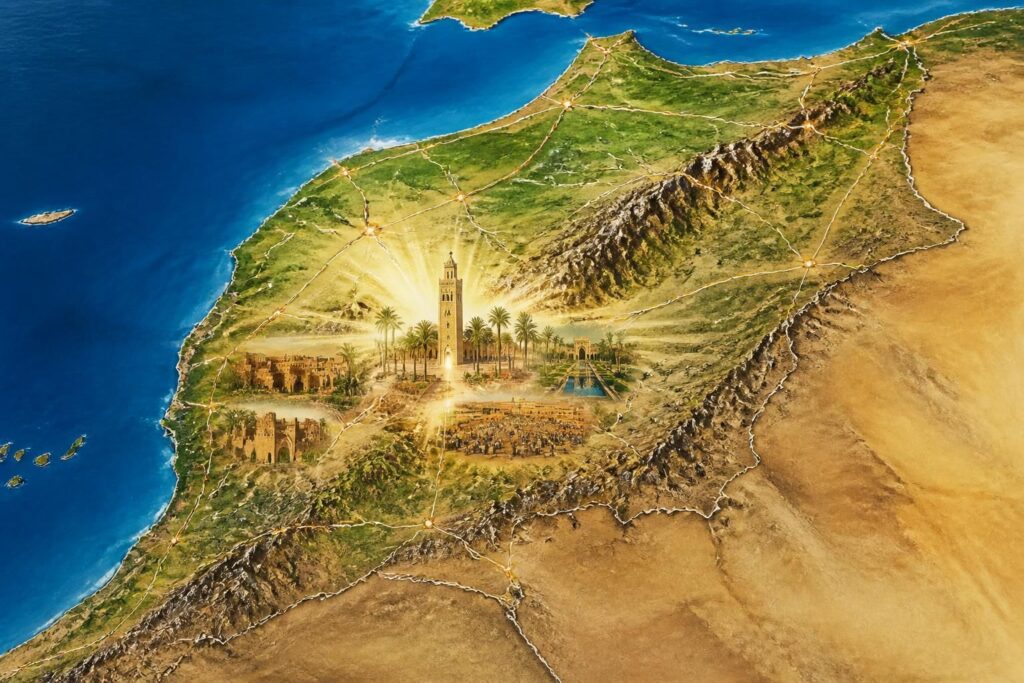 Carte du Maroc avec Marrakech : guide des régions et sites touristiques